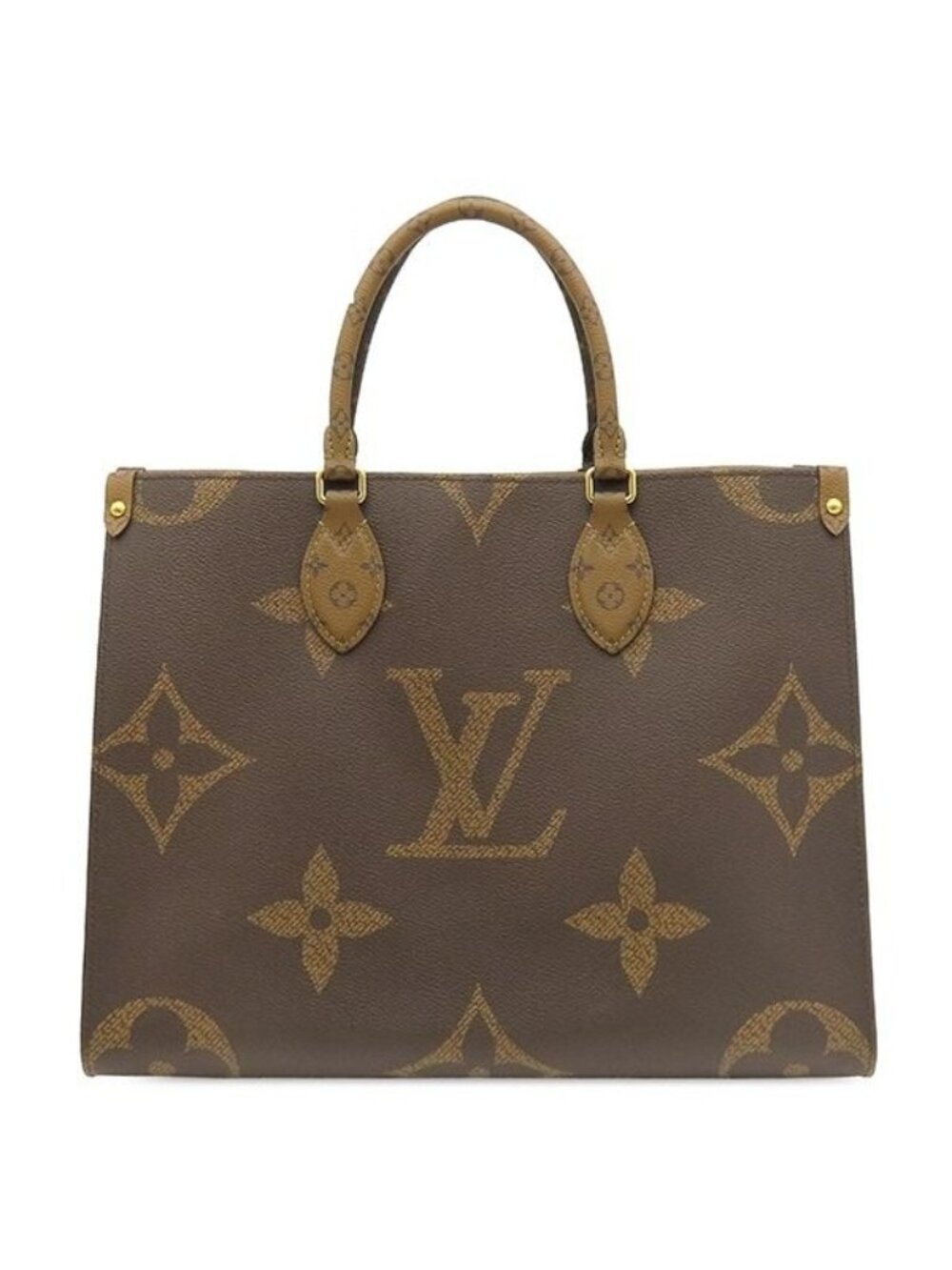 Louis Vuitton Tote On The Go MM Monogram Canvas Reverse Gold Handbag